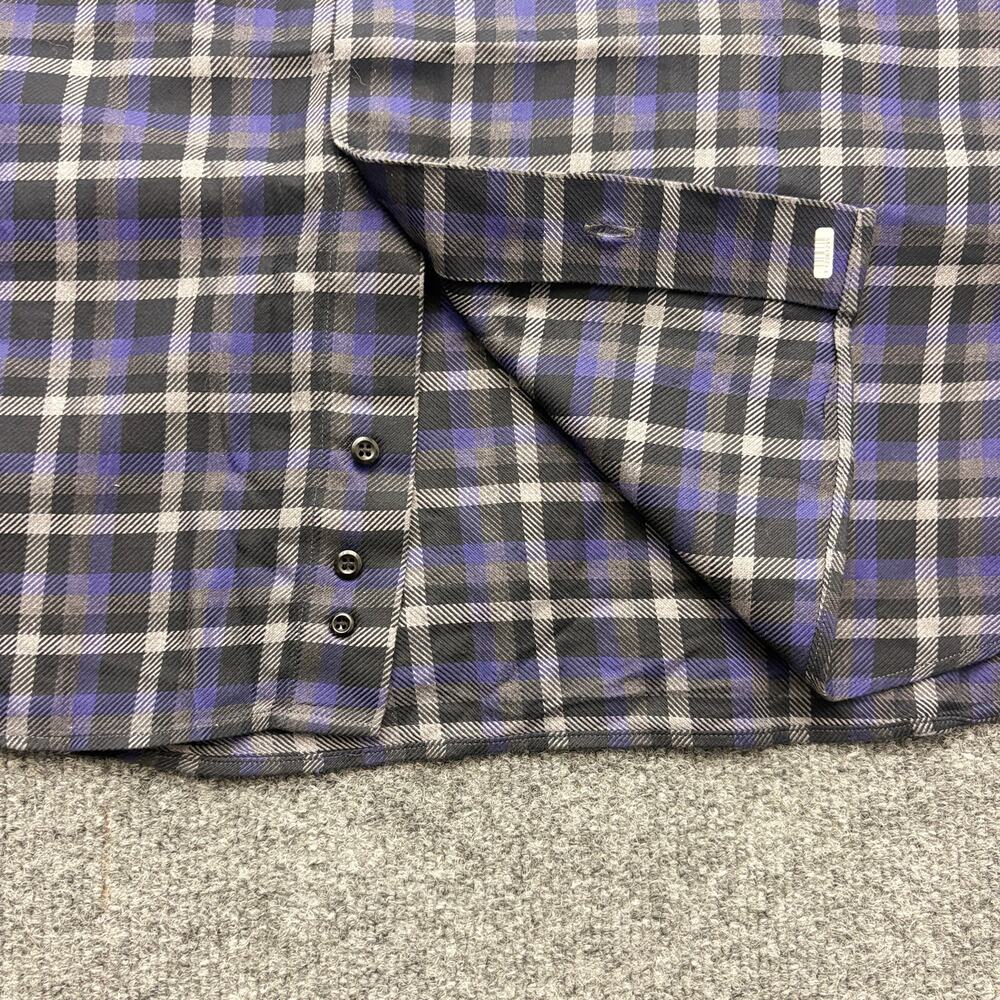 St. Croix Shirt Purple Black Plaid Long Sleeve Button Down Brushed Cotton Mens L - Picture 4 of 11